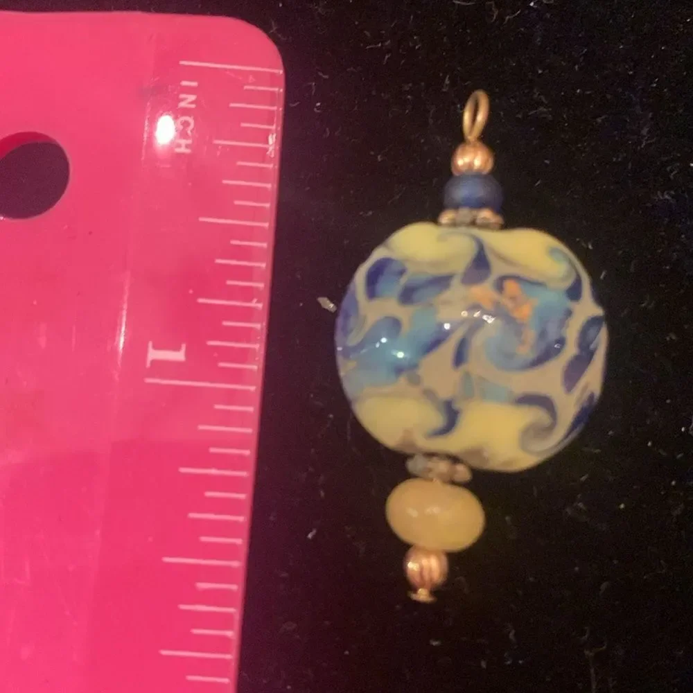 Blue Yellow Glass Pendant
